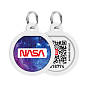 Адресник для собак и кошек металлический WAUDOG Smart ID с QR паспортом, рисунок "NASA21", круг, Д 25 мм