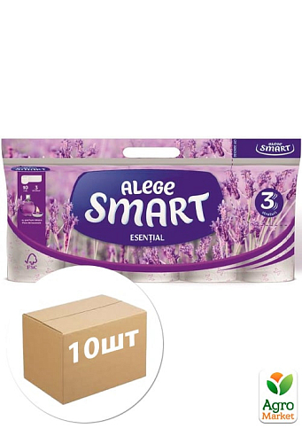 Папір туалетний Essential (Лаванда) ТМ "Smart" упаковка 10 шт