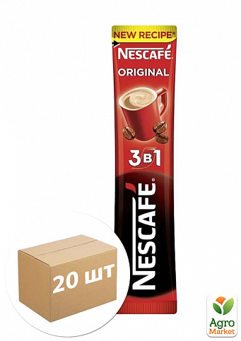 Кава "Nescafe" 3в1 Оригінал 13г (стік) упаковка 20шт