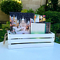 Ящик декоративный деревянный для хранения и цветов "Франческа" д. 44см, ш. 17см, в. 13см. (белый с ручками) цена