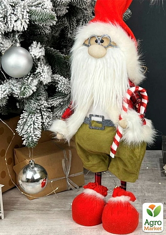 Санта-Клаус красный с зеленым H=90 см (Y-145) - фото 3