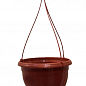 Набор кашпо подвесное (коричневое) "Петуния №2" высота 17.5см, диаметр 25.5см, 5л + подвес коричневый