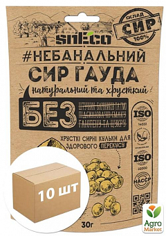 Сыр сушеный Гауда ТМ "snEco" 30г упаковка 10 шт1