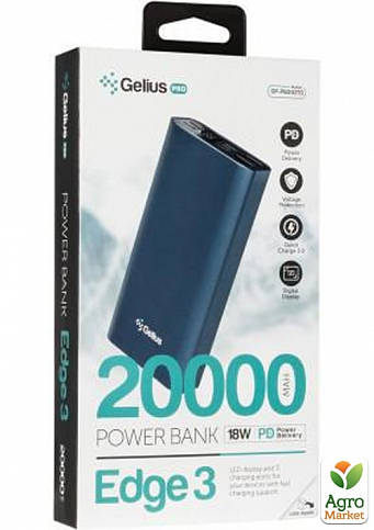 Додаткова батарея Gelius Pro Edge 3 PD GP-PB20-210 20000mAh Dark Blue - фото 10