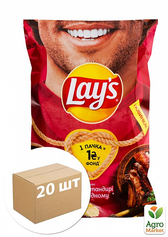Картопляні чіпси (М'ясо у тандирі по східному) ТМ "Lay`s" 120г упаковка 20шт