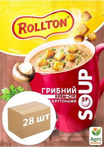 Крем-суп грибний (з крутонами) саші ТМ "Rollton" 15.5г упаковка 28шт