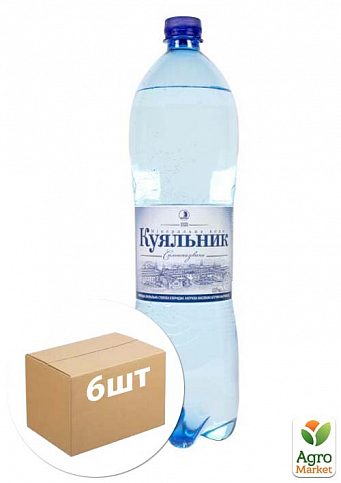 Мінеральна вода (ПЕТ) ТМ "Куяльник" 1.5 л сильногазована упаковка 6 шт