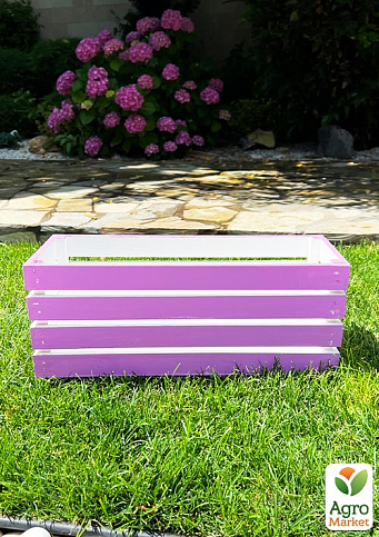 Ящик декоративный деревянный для хранения и цветов "Жиральдо" д. 44см, ш. 17см, в. 17см. (лиловый) - фото 3