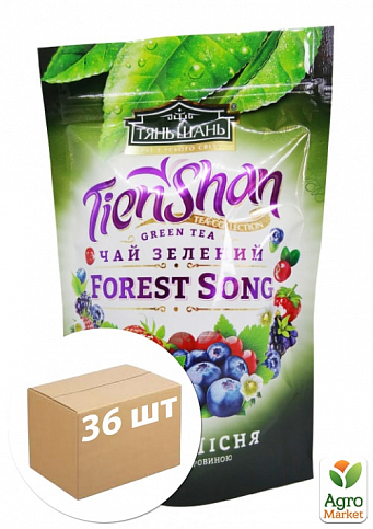 Чай зеленый (с лесными ягодами) ТМ "Тянь-Шань" 80г упаковка 36шт