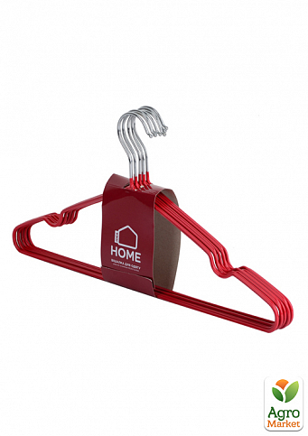 Вешалка для одежды Idea Home металлическая в силиконе 40,5*21 см (8 шт) Красный (6722136)