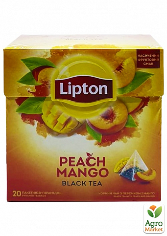 Чай чорний Peach mango ТМ "Lipton" 20 пакетиків по 1.8г упаковка 12 шт - фото 4