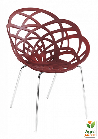 Кресло Papatya Flora-ML матовый красный кирпич сиденье, ножки хром (2954)