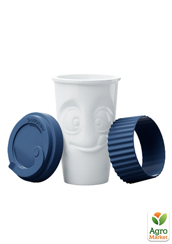 Чашка з кришкою Tassen "Смакота", (400 мл), порцеляна, синій (TASS29004)
