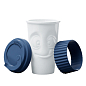 Чашка з кришкою Tassen "Смакота", (400 мл), порцеляна, синій (TASS29004)