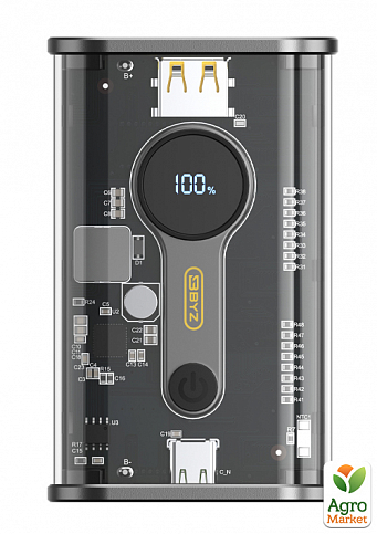 Дополнительный внешний аккумулятор повербанк BYZ W90 20000 mAh 22.5W Type-C PD PowerBank черный - фото 2