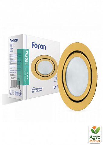 Светодиодный светильник Feron LN7 3W золото (28864)