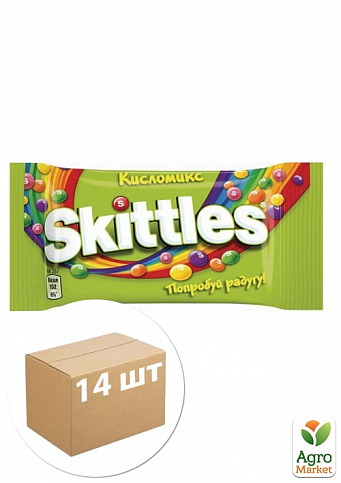 Драже Кисломикс ТМ "Skittles" 38г упаковка 14шт
