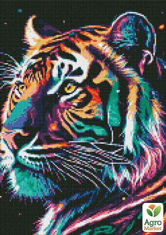 Алмазна мозаїка - Фантастичний тигр з голограмними стразами (AB) AMO7742