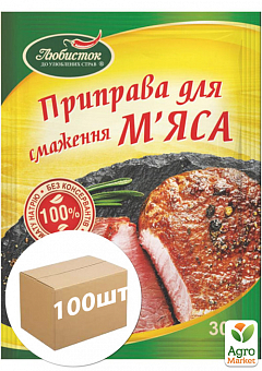 Приправа Для жарки мяса ТМ "Любисток" 30г упаковка 100шт2