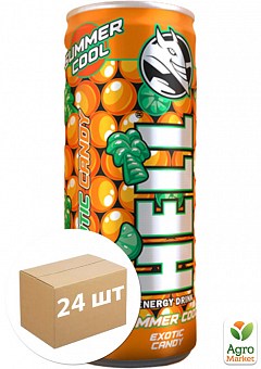 Енергетичний напій зі смаком Cool Exotic Candy ТМ "Hell" 0.25 л упаковка 24 шт2