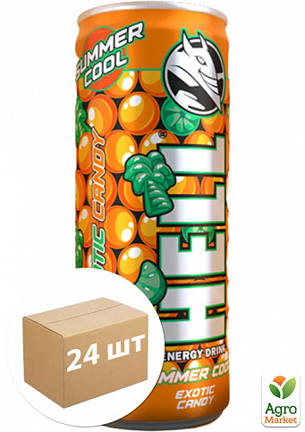 Енергетичний напій зі смаком Cool Exotic Candy ТМ "Hell" 0.25 л упаковка 24 шт
