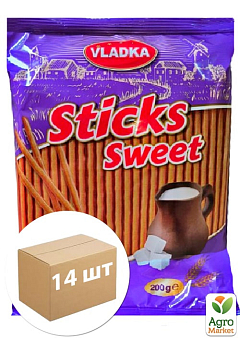 Соломка з топленим молоком TM "Vladka" 200 г упаковка 14 шт2