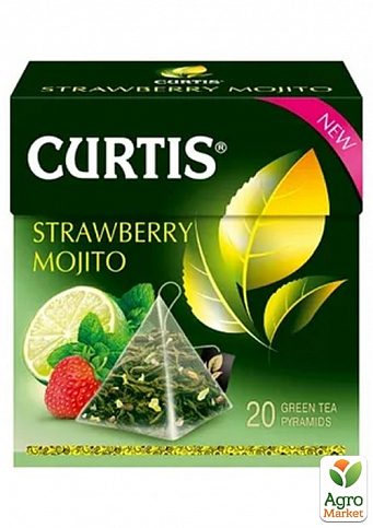 Чай клубничный мохито (пачка) ТМ "Curtis" 20 пакетиков по 1.8г. упаковка 12шт - фото 2