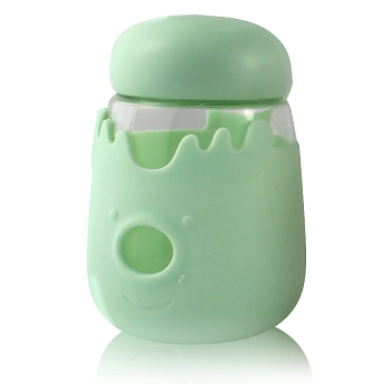 Кружка зі скла з кришкою у силіконовому захисті Sweet Feeling зелена SKL11-203692