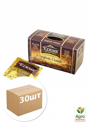 Чай черный Английский классический ТМ "Еdems" 25 пакетиков по 2г упаковка 30 шт