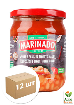 Фасоль в томатном соусе ТМ "Маринадо" (стекло) 460 мл упаковка 12шт2
