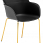 Крісло Tilia Shell-MG ніжки металеві золото, сидіння чорне (10783)