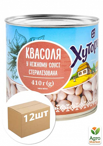 Фасоль в нежном соусе 425 мл ( 410 гр ) ТМ "Хуторок" упаковка 12шт