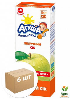 Сік яблучний ТМ "Агуша" 4*0,2 л упаковка 6шт2
