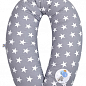 Подушка для вагітних і годування PAPAELLA 30*190 біла зірка на сірому