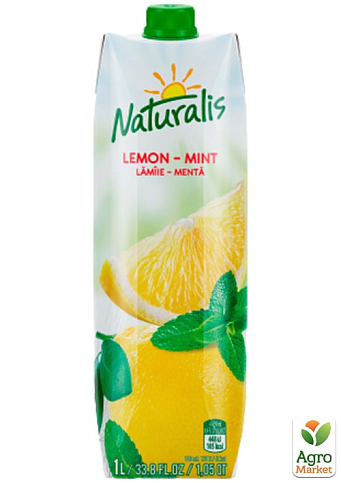Соковый напиток "Лимонно-мятный" ТМ "Naturalis" 1л упаковка 12 шт - фото 2