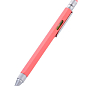 Кулькова багатозадачна ручка Troika Construction зі стілусом; лінійкою; викруткою та рівнем; коралова (PIP20/CL)