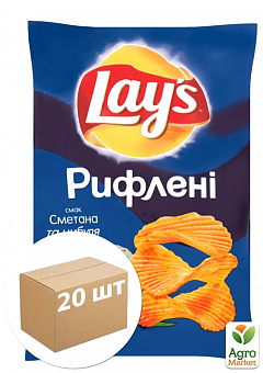 Картофельные чипсы (Сметана и лук) ТМ "Lay`s" 133г упаковка 20шт2