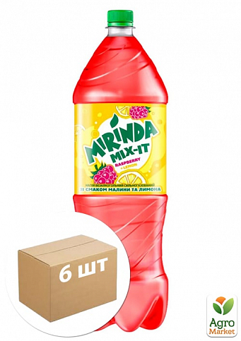 Газований напій Mixit (Малина-лимон) ТМ "Mirinda" 2л упаковка 6шт