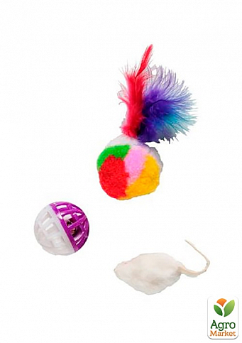 Fox Набор игрушек для кошек Мышь, меховой шар, сетчатый мяч (1316180)