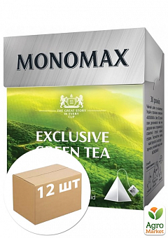 Чай зелений крупнолистовий "Exclusive Green Tea" ТМ "MONOMAX" 20 пак. по 2г упаковка 12шт1