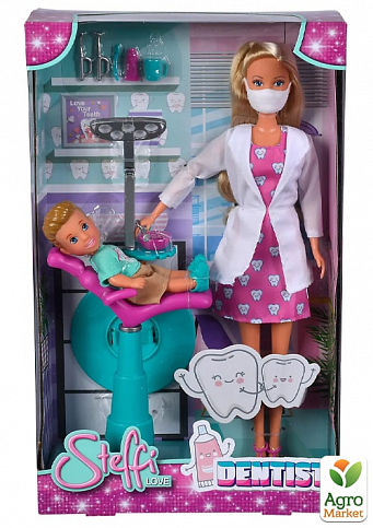Ляльковий набір Штеффі "Стоматолог" з малюком, 3+ Simba Toys