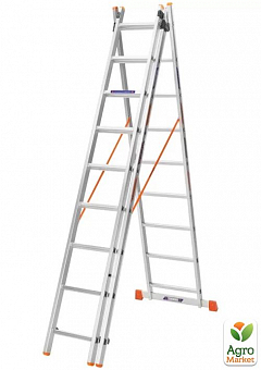 Лестница алюминиевая 3-х секционная BLUETOOLS (3х9 ступенек) (160-9309)1