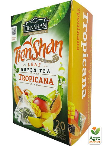 Чай зелений (Тропікана) пачка ТМ "Тянь-Шань" 20 пірамідок упаковка 18шт - фото 2