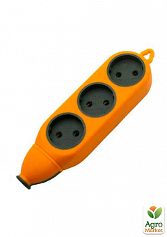 Колодка "Апельсин" 3 гнізда 10A/250V без заземл. Lemanso / LMK75002 Макс.2500Вт оранжевий (752002)1