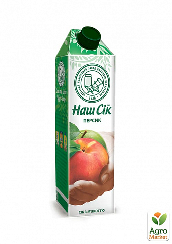 Персиковый сок с мякотью ОКЗДП ТМ "Наш Сок" ТВА Slim 0.95 л упаковка 12 шт - фото 2
