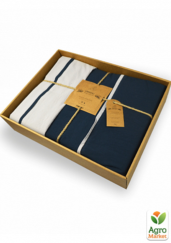Семейный комплект постельного белья Limasso "Vahemere" (сине-серый) 144624