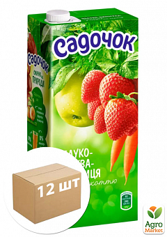 Сок яблочно-морковный-клубничный (с мякотью) ТМ "Садочок" 0,95л упаковка 12шт2