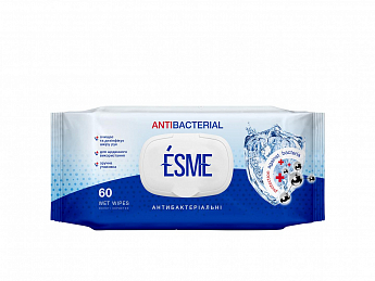Вологі серветки антибактеріальні ТМ "ESME" 60шт