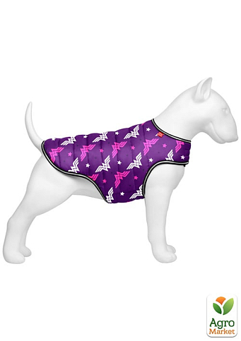 Курточка-накидка для собак WAUDOG Clothes, рисунок "Чудо-женщина фиолет", M, А 37 см, B 52-62 см, С 37-46 см (504-4008)