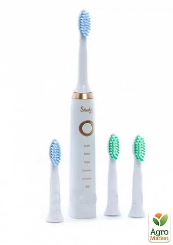 Електрична зубна щітка Shuke з 4-ма насадками Білий
